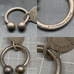 C329 TIFFANY＆Co ティファニー リターントゥ SV925 ラウンドタグ キーホルダー キーリング チャーム シルバー系　※刻印有の画像