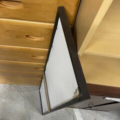 姿見　No.760　ダークブラウン　壁掛け　ミラー　鏡　【リサイクルショップどりーむ天保山店】の画像
