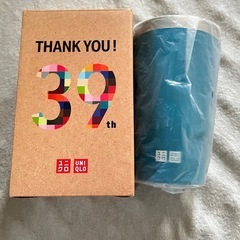 新品　ユニクロ　ステンレスタンブラー　感謝祭　ターコイズブルーの画像