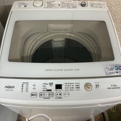 【2019年】洗濯機 7kg AQUA AQW-GV70H(W)の画像