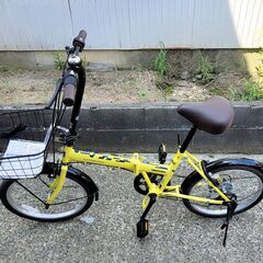 【未使用品】折りたたみ自転車 あさひ カジュリーフォールディング イエローの画像