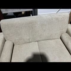 札幌限定配送/お引き取り可◆家具◆RASIK◆2人掛けカバーリングソファ◆グレージュ◆ida/イーダ◆W135.5 D77 H73の画像