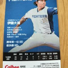 ファイターズ　プロ野球チップスカード　伊藤大海の画像