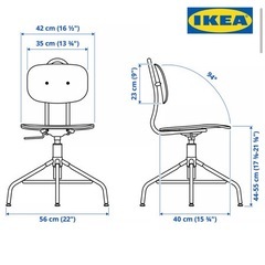 ✅　IKEA 現行品 “クッラベリ”  回転 昇降　チェア ブラックの画像