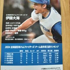 ファイターズ　プロ野球チップスカード　伊藤大海の画像