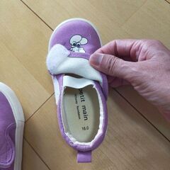 未使用　プティマイン　ミッキースニーカー　16センチの画像