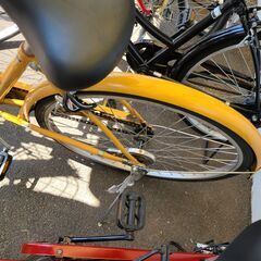 J1362【リユースのサカイ柏店】asahi　アサヒサイクル　シティサイクル　INNOVATION FACTORY　ダイナモライト　イエロー　★店頭にて試乗可★ 簡易クリーニング済　　 中古自転車 　流山市  松戸市 我孫子市 鎌ヶ谷市 船橋市 守谷市 取手市の画像