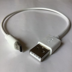 micro TYPE-B ↔︎ USB TYPE-A 約26cm ホワイトの画像