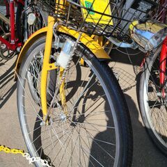J1362【リユースのサカイ柏店】asahi　アサヒサイクル　シティサイクル　INNOVATION FACTORY　ダイナモライト　イエロー　★店頭にて試乗可★ 簡易クリーニング済　　 中古自転車 　流山市  松戸市 我孫子市 鎌ヶ谷市 船橋市 守谷市 取手市の画像