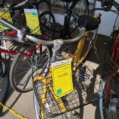 J1362【リユースのサカイ柏店】asahi　アサヒサイクル　シティサイクル　INNOVATION FACTORY　ダイナモライト　イエロー　★店頭にて試乗可★ 簡易クリーニング済　　 中古自転車 　流山市  松戸市 我孫子市 鎌ヶ谷市 船橋市 守谷市 取手市の画像