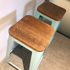 バースツール　水色　2脚の画像
