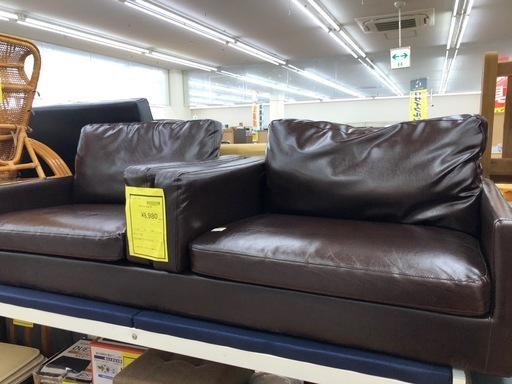 ★限定SALE20%OFF★《リサイクルショップドリーム次屋店》2人掛けソファ　合皮 中古品 ☆尼崎市若王寺☆