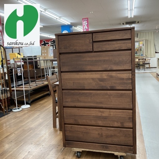 ジモティー限定価格！S380 ⭐ サンコウ SANKOU ハイチェスト ティアラ 幅80cm USED 綺麗