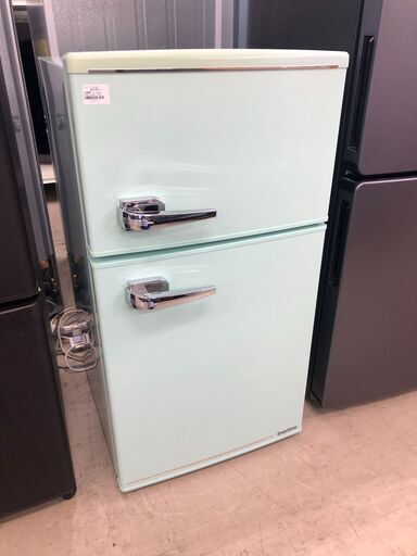 【ジャングルジャングル石津店】A-Stage 冷蔵庫 WRD-2090G 2018年製 85L レトロ 2ドア 新生活 堺市 堺区 西区 石津