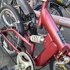 J1363【リユースのサカイ柏店】折りたたみ自転車　JAGUAR　ジャガー　Bully boy　６段変速　レッド　★店頭にて試乗可★ 簡易クリーニング済　　 中古自転車 　流山市  松戸市 我孫子市 鎌ヶ谷市 船橋市 守谷市 取手市　参考価格29,800円の画像