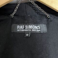RAF SIMONS (ラフシモンズ) 05AW POLTERGEIST期 ARCHIVE ポルターガイスト期 パッチワーク モッズコートアウター ブラック アーカイブの画像