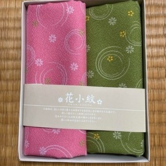 花小紋 風呂敷 ピンクと緑 70x70cmの画像