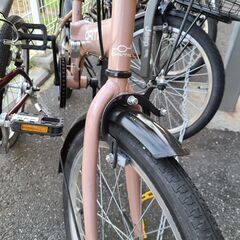 J1364【リユースのサカイ柏店】折りたたみ自転車　ORITA　ベージュ　★店頭にて試乗可★ 簡易クリーニング済　　 中古自転車 　流山市  松戸市 我孫子市 鎌ヶ谷市 船橋市 守谷市 取手市　の画像