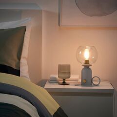 【美品】 IKEA ÅSKMULLER テーブルランプ（調光付き・ライトグレー）の画像