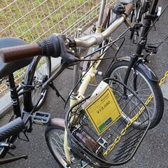 J1370【リユースのサカイ柏店】折りたたみ自転車　SOUTHERNPORT　6段変速　ダイナモライト　クリーム　★店頭にて試乗可★ 簡易クリーニング済　　 中古自転車 　流山市  松戸市 我孫子市 鎌ヶ谷市 船橋市 守谷市 取手市の画像