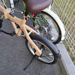 J1373【リユースのサカイ柏店】折りたたみ自転車　PROVROS　ベージュ　★店頭にて試乗可★ 簡易クリーニング済　　 中古自転車 　流山市  松戸市 我孫子市 鎌ヶ谷市 船橋市 守谷市 取手市の画像