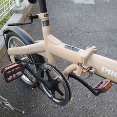 J1373【リユースのサカイ柏店】折りたたみ自転車　PROVROS　ベージュ　★店頭にて試乗可★ 簡易クリーニング済　　 中古自転車 　流山市  松戸市 我孫子市 鎌ヶ谷市 船橋市 守谷市 取手市の画像