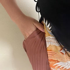 送料無料】鶴とさざ波のオーバーラップスカートの画像