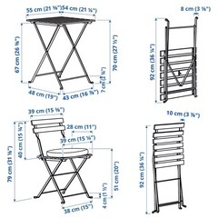 テーブル＆チェア2脚 屋外用の画像
