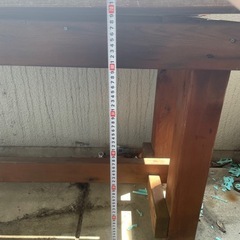 木製　大きな屋外テーブル　作業テーブルとしてもオススメの画像