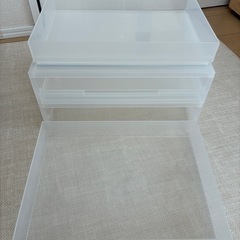 無印【2個】ポリプロピレン　小物収納ケース　ワイドの画像