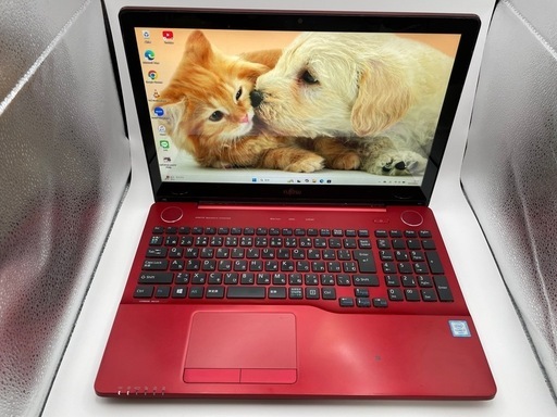 富士通/赤/i7/SSD500GB/Office/在宅/初心者/15.6型/美品