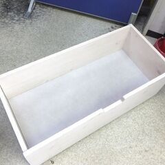 ② 収納トロッコ 幅86cm 木製収納ボックス 店舗什器 キャスター付き アパレル 雑貨屋 ストック什器 ☆ 札幌市 北区 屯田の画像