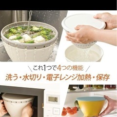 【未使用】リス ザル ボウル セット ふた付きボール ホワイト×グリーン 限定カラーの画像