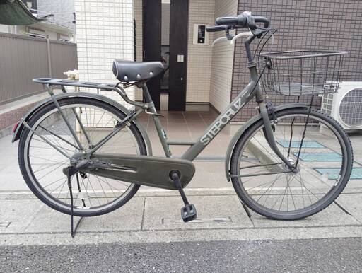 【中古】ブリヂストン　ステップクルーズ　軽快車　カーキ　３段変速　26型