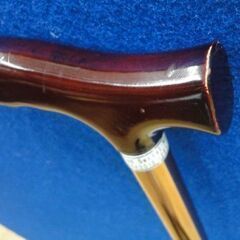 アイスピック付きステッキ 伸縮式 10段階 68.5～91.5㎝ 杖 歩行補助具 ゴールド 西岡店の画像