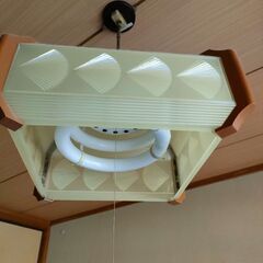昭和レトロ 蛍光灯照明器具 笠付き(ペンダントライト)の画像