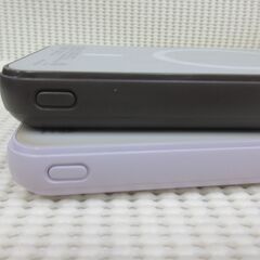 ( M-795 )モバイルバッテリー ワイヤレス充電器 QXW-0500 ２個セット 5000mAh Type-B Type-C ブラウン パープル 中古 動作確認済みの画像
