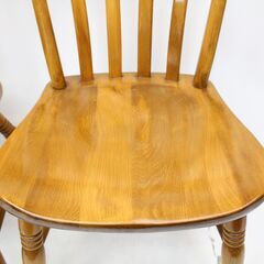 717)【2客セット】柏木工 ダイニングチェア 無垢材 カントリースタイル 飛騨家具 KASHIWAの画像