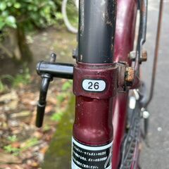 自転車　No.415　ワインレッド　26インチ　ライト付き　【リサイクルショップどりーむ天保山店】の画像