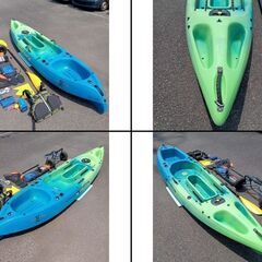 【多数付属品】バイキングカヤック 忍　魚探　ドーリー　パドル　ペダル　フラッグ等々の画像