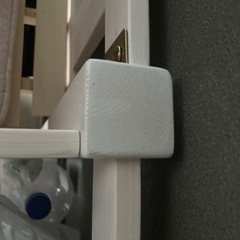 ロフトベッドセミダブル　白　木製　階段付きの画像