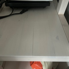 ロフトベッドセミダブル　白　木製　階段付きの画像