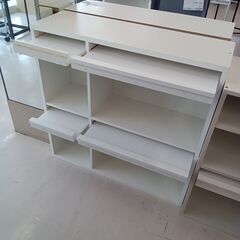 リユースのサカイ栃木店★ジモティ割あり★  ラック ホワイト W92×D29×H90.5 クリーニング済み TC10376の画像