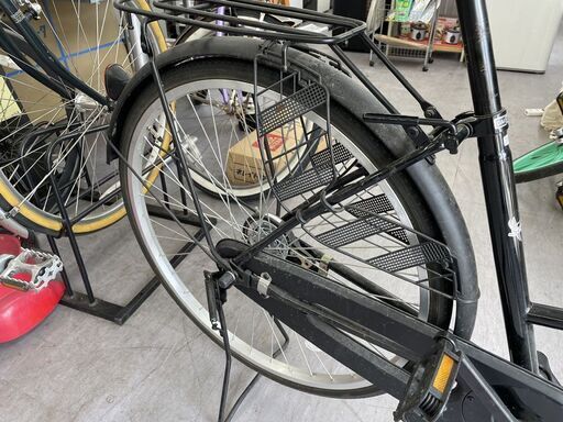 26インチ 自転車 変速なし 荷台付き ママチャリ 黒 ブラック 札幌市手稲区