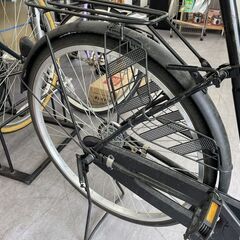 26インチ 自転車 変速なし 荷台付き ママチャリ 黒 ブラック 札幌市手稲区の画像