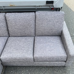 L字ソファ　3人掛け　三人掛け　グレー　ソファー　家具　インテリア　オシャレ家具の画像