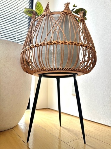 バンブーポットスタンド/植木鉢カバープランター軽量 天然素材