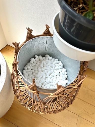 バンブーポットスタンド/植木鉢カバープランター軽量 天然素材