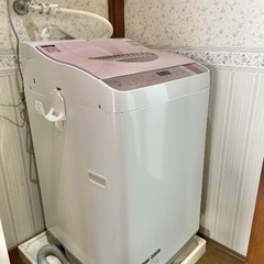 美品！　実質使用半年以下　SHARP　縦型洗濯機　ES-TX750-P 　7.0kg　洗濯乾燥機　シャープ　全自動　風呂水吸水ホース付きの画像