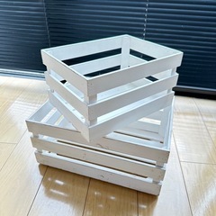 アンティーク木製収納ボックス2つセットの画像